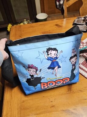 Betty Boop Dancing Boop Style Blue Graphic Tote Bag with Adjustable Strap